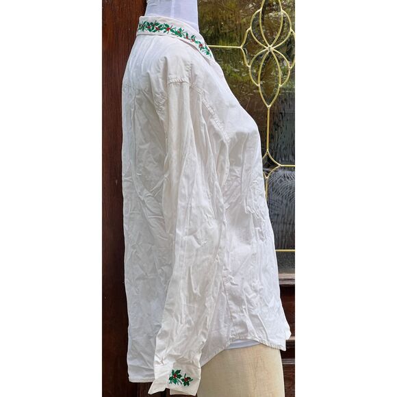 Vintage Bechamel Christmas Blouse Size 12 Collared 100% Cotton - Picture 4 of 8
